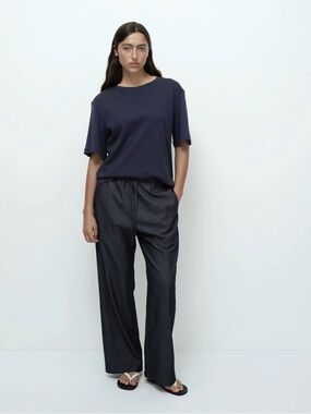 MIJEONG PARK DENIM DRAWSTRING PANTS - DENIM